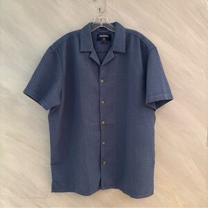 Chubbies XL Blue Waffle Weave “Sunday” Shirt Sleeve Button Up Shirt